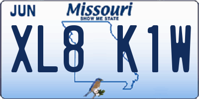 MO license plate XL8K1W