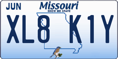MO license plate XL8K1Y