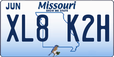MO license plate XL8K2H
