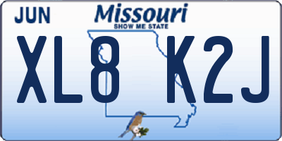 MO license plate XL8K2J