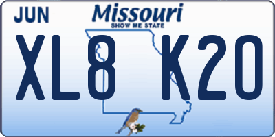 MO license plate XL8K2O