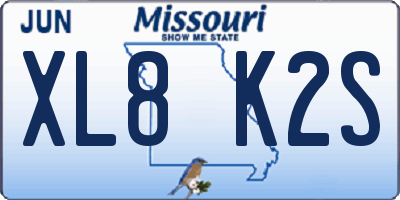 MO license plate XL8K2S