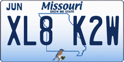 MO license plate XL8K2W