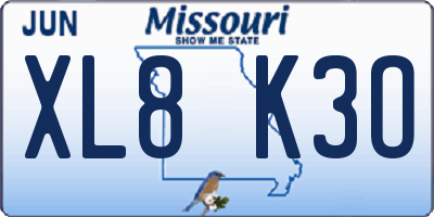 MO license plate XL8K3O