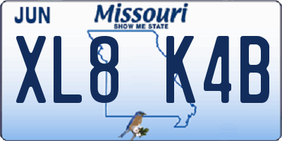 MO license plate XL8K4B