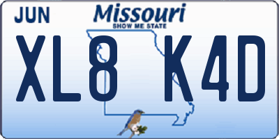 MO license plate XL8K4D