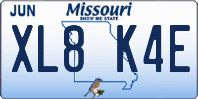 MO license plate XL8K4E