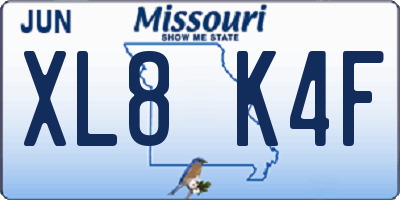 MO license plate XL8K4F