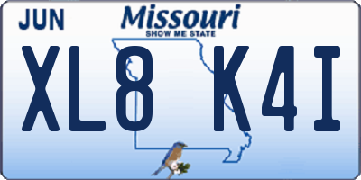 MO license plate XL8K4I