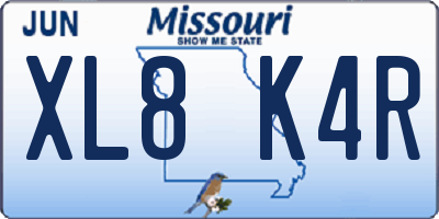 MO license plate XL8K4R