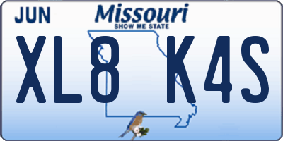 MO license plate XL8K4S