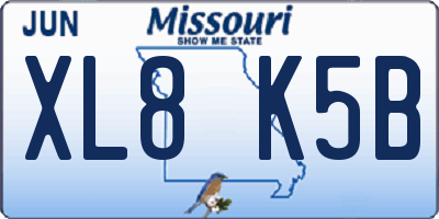 MO license plate XL8K5B