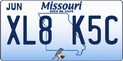 MO license plate XL8K5C