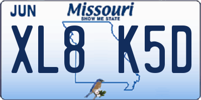 MO license plate XL8K5D