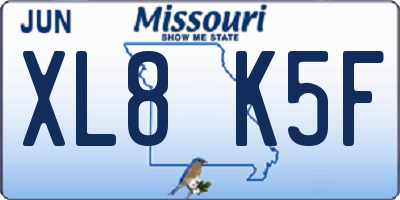 MO license plate XL8K5F