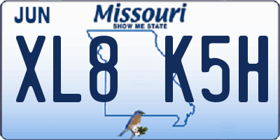 MO license plate XL8K5H