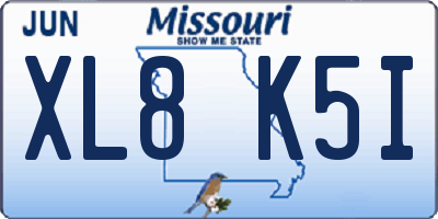 MO license plate XL8K5I