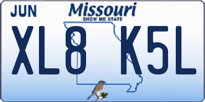 MO license plate XL8K5L