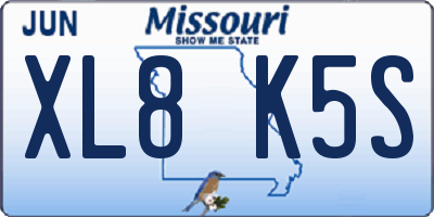 MO license plate XL8K5S