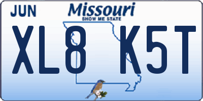 MO license plate XL8K5T