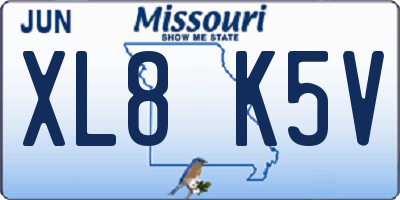 MO license plate XL8K5V
