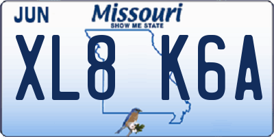 MO license plate XL8K6A