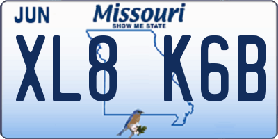 MO license plate XL8K6B