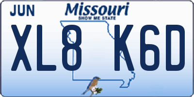 MO license plate XL8K6D