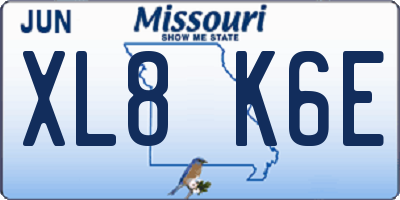 MO license plate XL8K6E