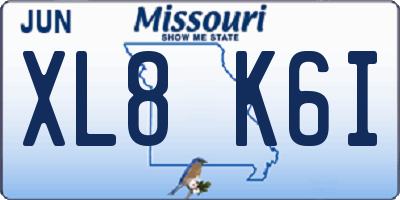 MO license plate XL8K6I
