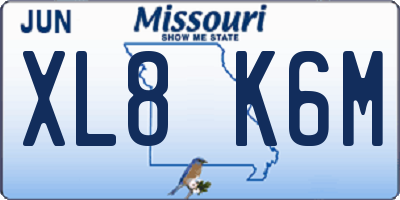 MO license plate XL8K6M