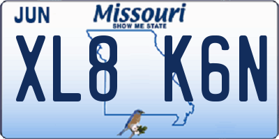 MO license plate XL8K6N