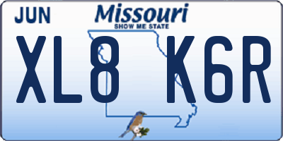 MO license plate XL8K6R