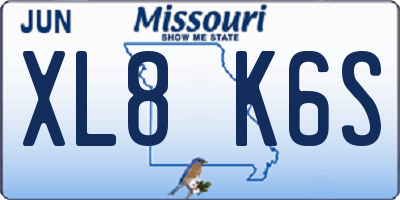 MO license plate XL8K6S