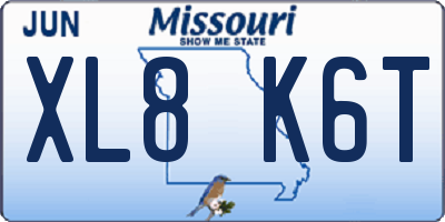 MO license plate XL8K6T