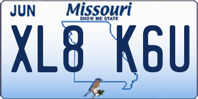MO license plate XL8K6U