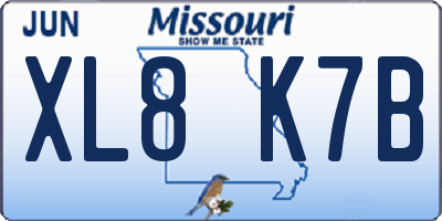 MO license plate XL8K7B