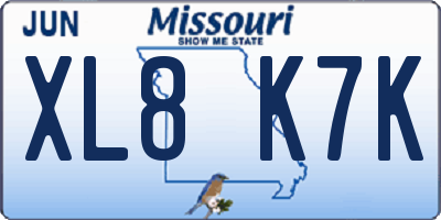 MO license plate XL8K7K