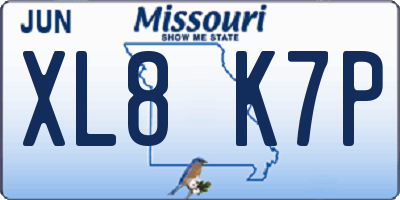 MO license plate XL8K7P