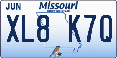 MO license plate XL8K7Q