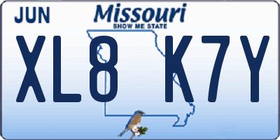 MO license plate XL8K7Y