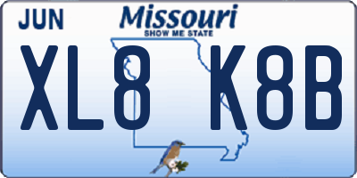 MO license plate XL8K8B