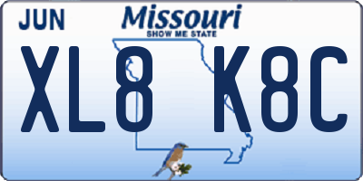 MO license plate XL8K8C