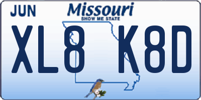 MO license plate XL8K8D