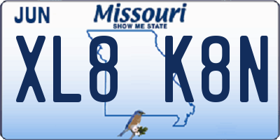 MO license plate XL8K8N