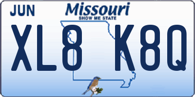 MO license plate XL8K8Q