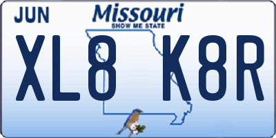 MO license plate XL8K8R