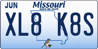 MO license plate XL8K8S