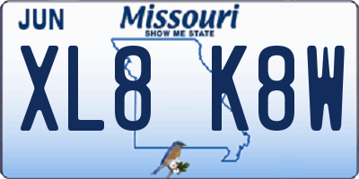 MO license plate XL8K8W