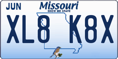 MO license plate XL8K8X